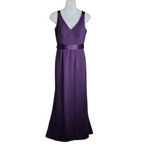 White by Vera Wang Formal Dress Size 2 Amethyst Purple Belt Lined Cut Out Back